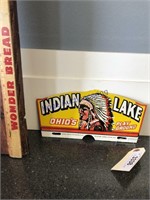 INDIAN LAKE-PORCELAIN SIGN-APPROX 5"TX10"L