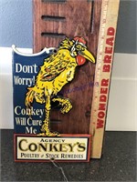 CONKEY'S-PORCELAIN SIGN-APPROX 9"TX5.5"L