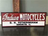 INDIAN MOTORCYCLES TIN SIGN-APPROX 12"TX36"L