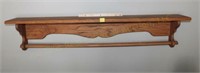 Oak Wall Shelf w/ Quilt Rack 48" x 7" x 10"