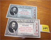 (2) 1952 Republican Convention Passes