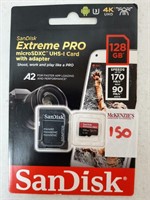 SANDISK SDXC 128 GB CARD AND ADAPTER