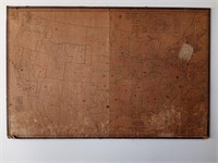 Vintage Large Trading Center Map of US