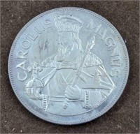 1960 Andorra Carolus Magnus Silver 50 Diners Coin