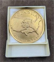 Alaska Statehood Medal coin in box