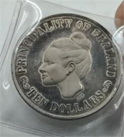 Principality of Sealand Ten Dollars coin 1972