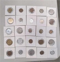 Lot of 25 miscellaneous vintage foreign coins