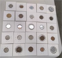 Lot of 25 foreign miscellaneous vintage coins