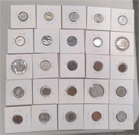 Lot of 25 vintage foreign miscellaneous coins
