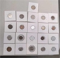Lot of 21 vintage foreign miscellaneous coins
