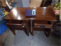 Pr of End tables solid wood