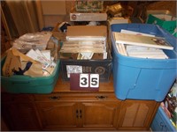 2 Totes - and 1 box loaded with scrap book supplie