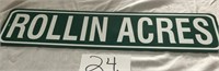 METAL ROLLIN ACRES TWO SIDED SIGN