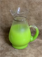 Vintage Green Glass Pitcher