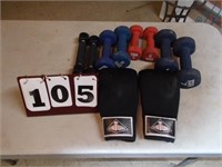 Workout Weights and gloves