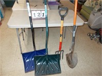 2 Shovels / rakes/ tiki torches/ garbage can