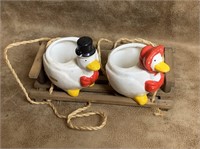 Emson Tiawan Ceramic Ducks in Basket