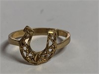 14K Gold Horseshoe Ring Size 7