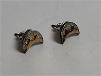 Sterling Silver Crecent Moon Stud