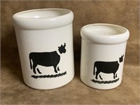 Two Ceramic Cow Canisters