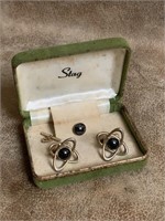 Stag Cuff Link and Tie Pin Set