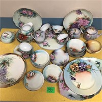 Large Vintage Floral Plate and Teacup Lot