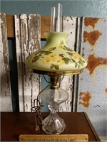 Hand painted glass shade lamp