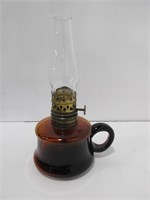 Small Old Amber Oil Lamp