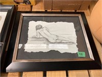 Framed Charcoal Sketch