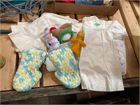 Vintage Baby Clothes, Blanket, Booties