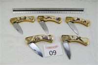 (5) Franklin Mint Collector Pocket Knives