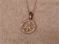 Sterling Silver CZ Peace Necklace
