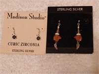 2 Pair Sterling Silver Earrings