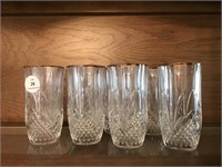 8 Pieces Gold Rimmed Crystal Glasses