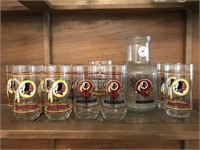 12 Pcs Washigton Redskins Glasses, Carafe