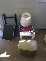 Misc Incl. Game Table,Vintage Ottoman,TV Trays