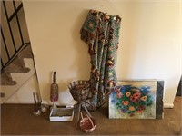 Lot of Misc. Incl. Blanket,Planter,Wall Art