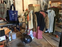 Lot of Misc. Incl. Small Grill,Clothes,Bags