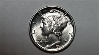 1943 D Mercury Dime Uncirculated Full Bands