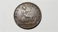 1862 British Half Penny High Grade