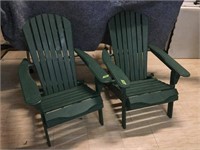 2 Wooden Folding Adarondack Chairs