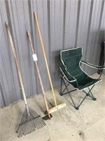 Folding Chair & Yard Tools