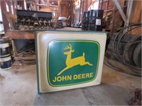 JOHN DEERE LIGHTED UP DOUBLE SIDED SIGN