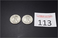 1934 & 1918 S Walking Liberty Half Dollars