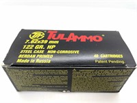 (40) Rounds 7.62x39 TulAmmo 122 gr. FMJ