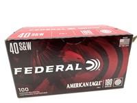 (100) Rounds 40 S&W, Federal 180 Gr FMJ