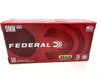 (50) Rounds 9mm Federal, 115 Rounds FMJ