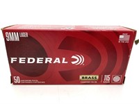 (50) Rounds 9mm Federal 115 gr FMJ