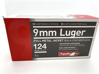 (50) Rounds 9mm Aguila 124 gr FMJ