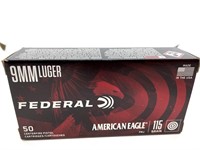 (50) Rounds 9mm Federal 115 gr FMJ